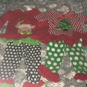 2 18-month Rare Editions Christmas outfits